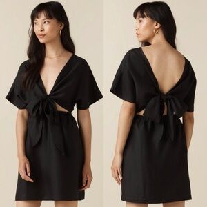 VETTA Convertible Wrap Mini Dress in Black XS